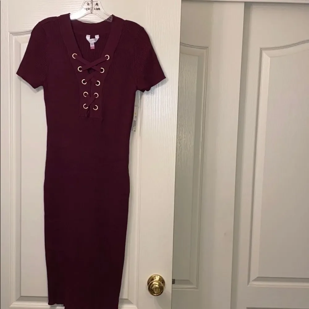 🆕No Boundaries Juniors' Lace up Bodycon Dress - Picture 2 of 10